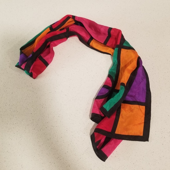 Mondrain Stained Glass Multicolored Scarf - Picture 2 of 6